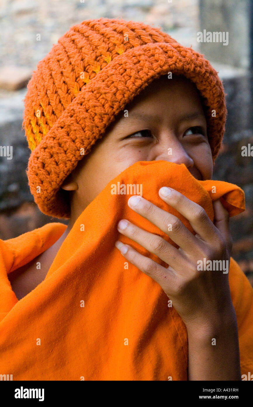 Young Novice Monk Wat Thad That Vang Vieng Laos Stock Photo