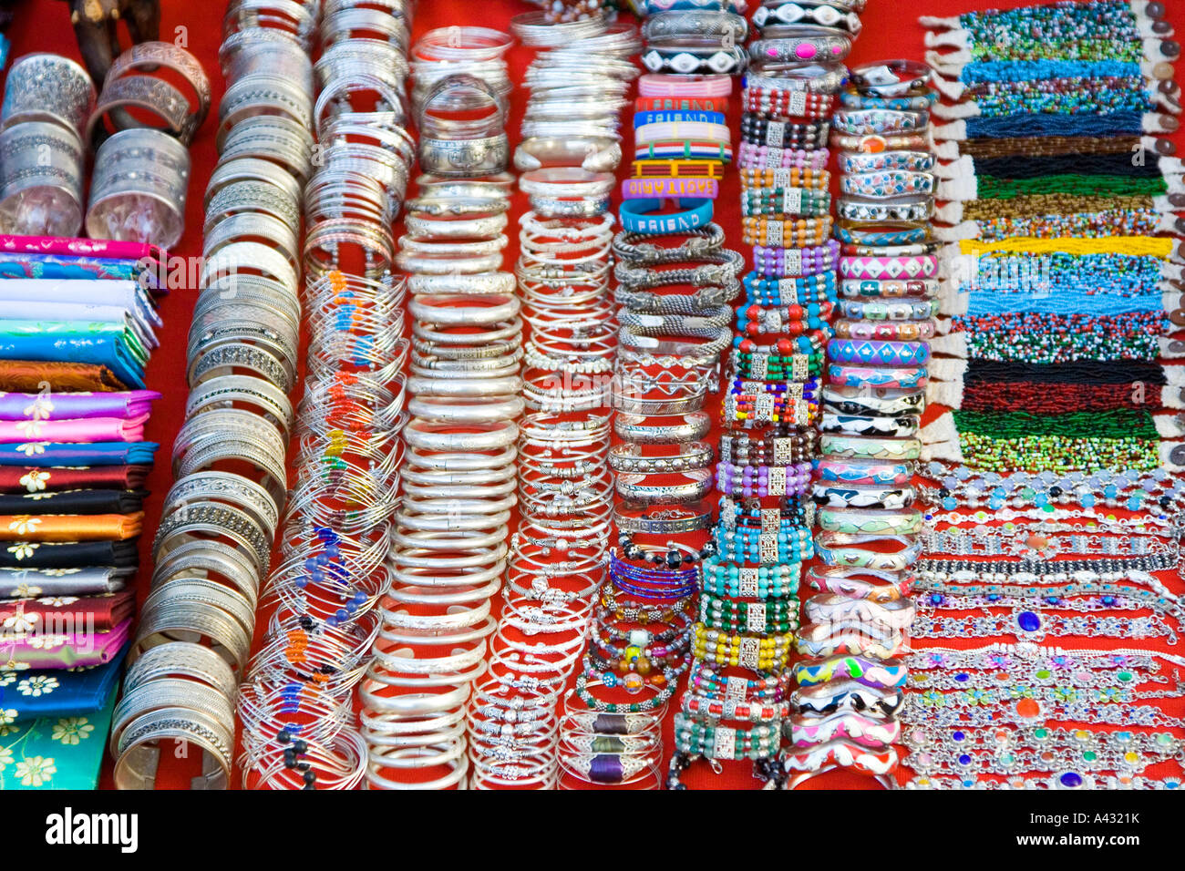 Souvenir Jewelery Handicraft Night Market Luang Prabang Laos Stock Photo
