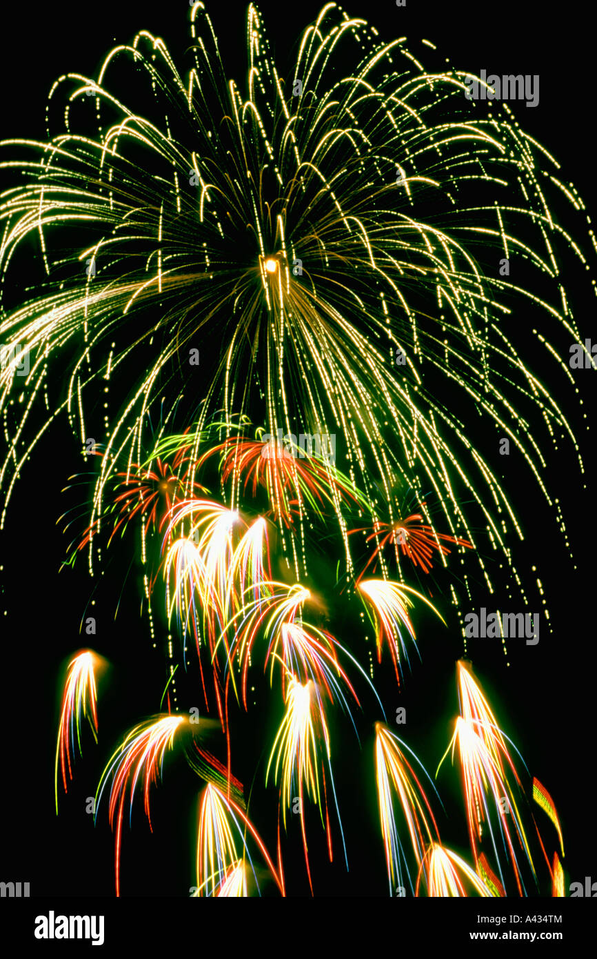 Fireworks taken on the fourth of July in Massachusetts Stock Photo Alamy