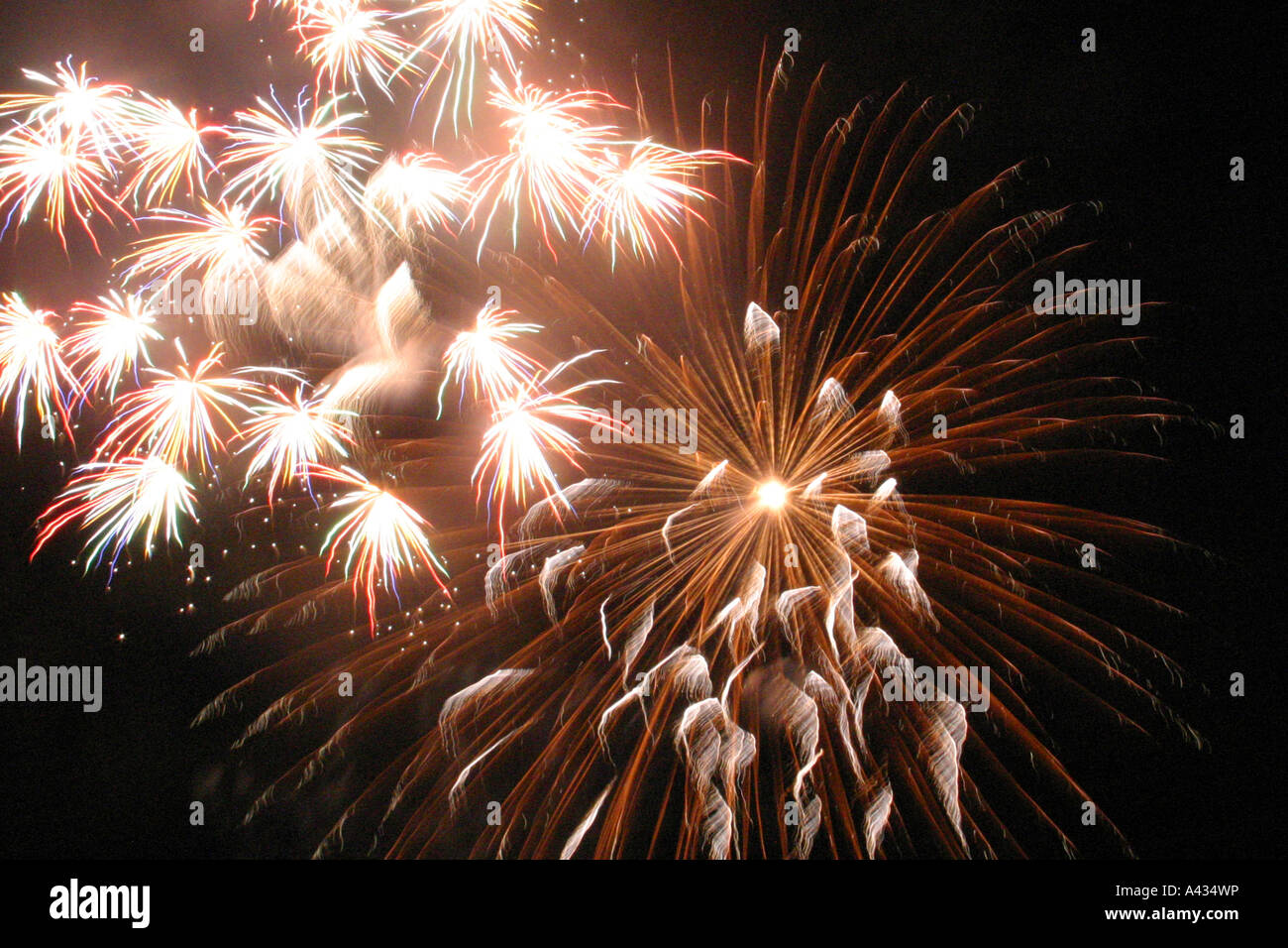 Fireworks taken on the fourth of July in Massachusetts Stock Photo Alamy