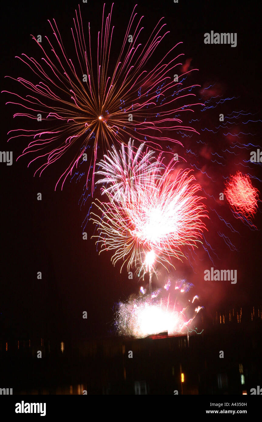 Fireworks display in Edinburgh Scotland Stock Photo Alamy