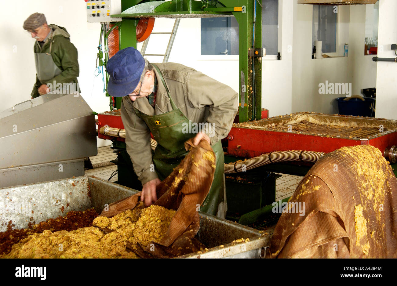 Apple drink production in Secondigny Stock Photo