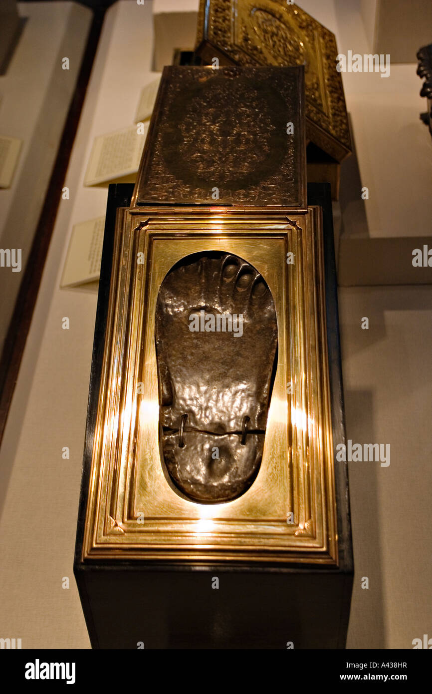 Sacred Relics Footprint of Prophet Mohammed at Topkapi Palace Istanbul Stock Photo