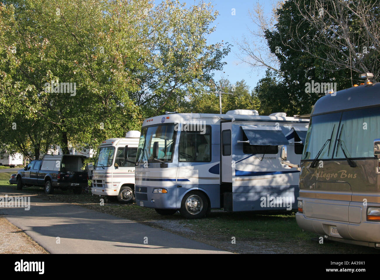 Motorhome Campers at Harpers Ferry Campground Stock Photo Alamy