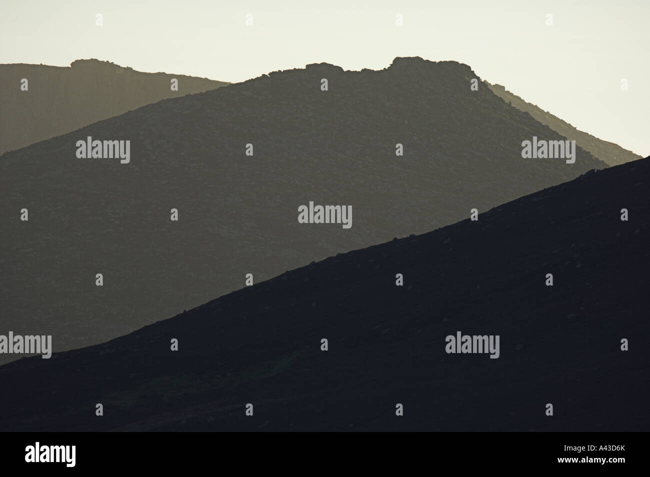Ridges of Lochnagar at dusk, in the Grampian Mountains, showing the satellite peak of Meikle Pap Stock Photo