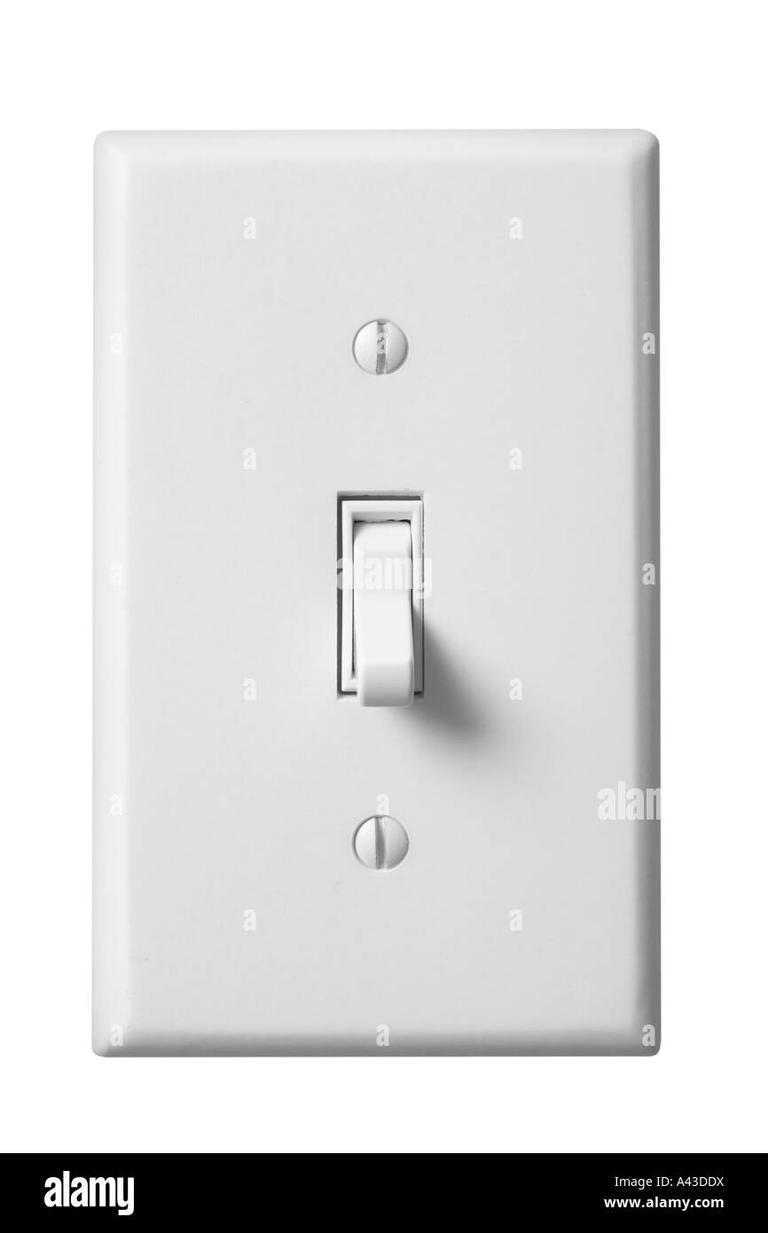 Lightswitch OFF cut out on white background Stock Photo