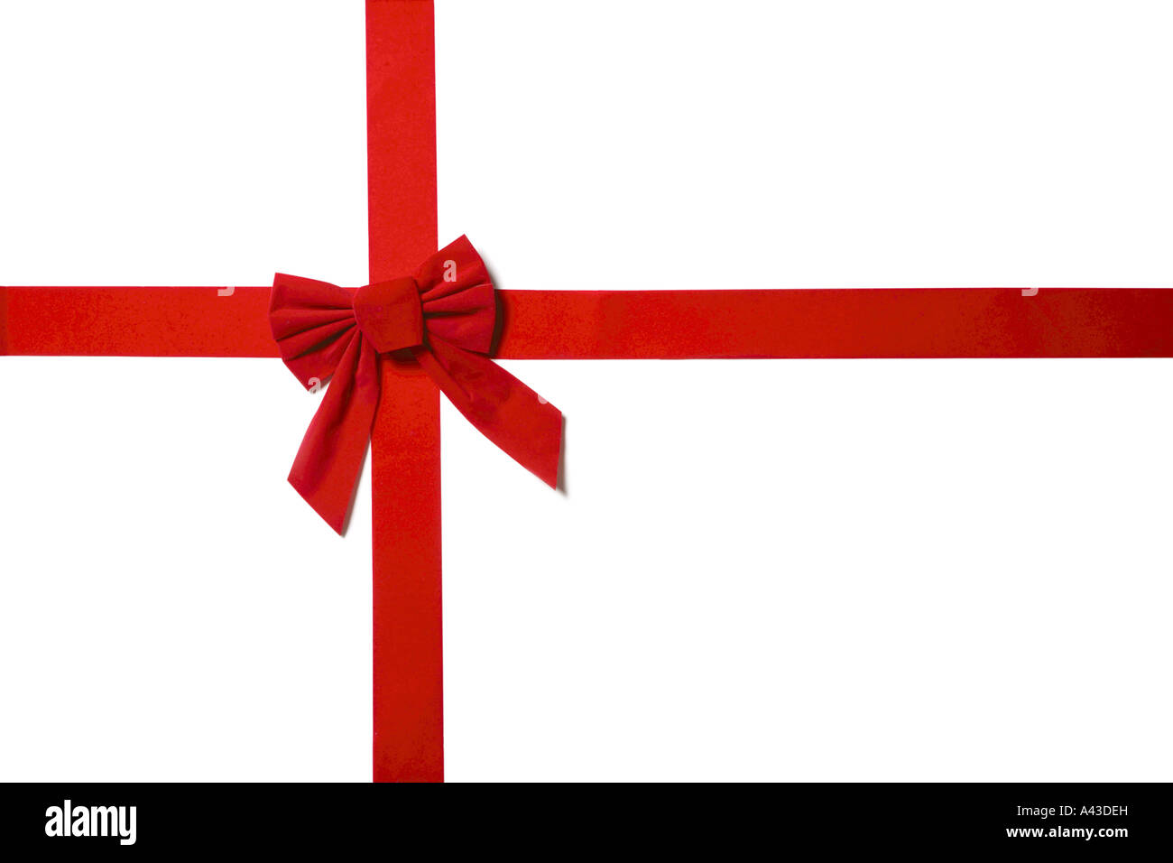 Red Ribbon and Bow cut out on white background Stock Photo