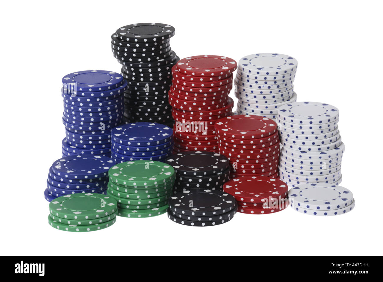 Poker Chips cut out on white background Stock Photo Alamy