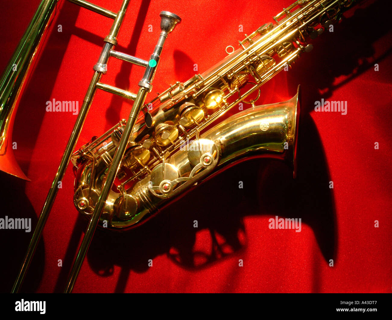 Saxophone and trumpet Stock Photo Alamy