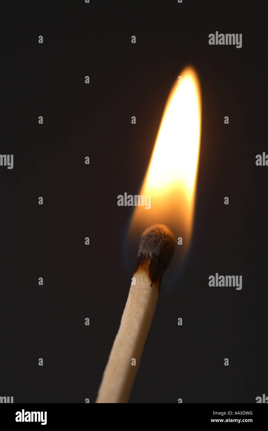 Burning match Stock Photo