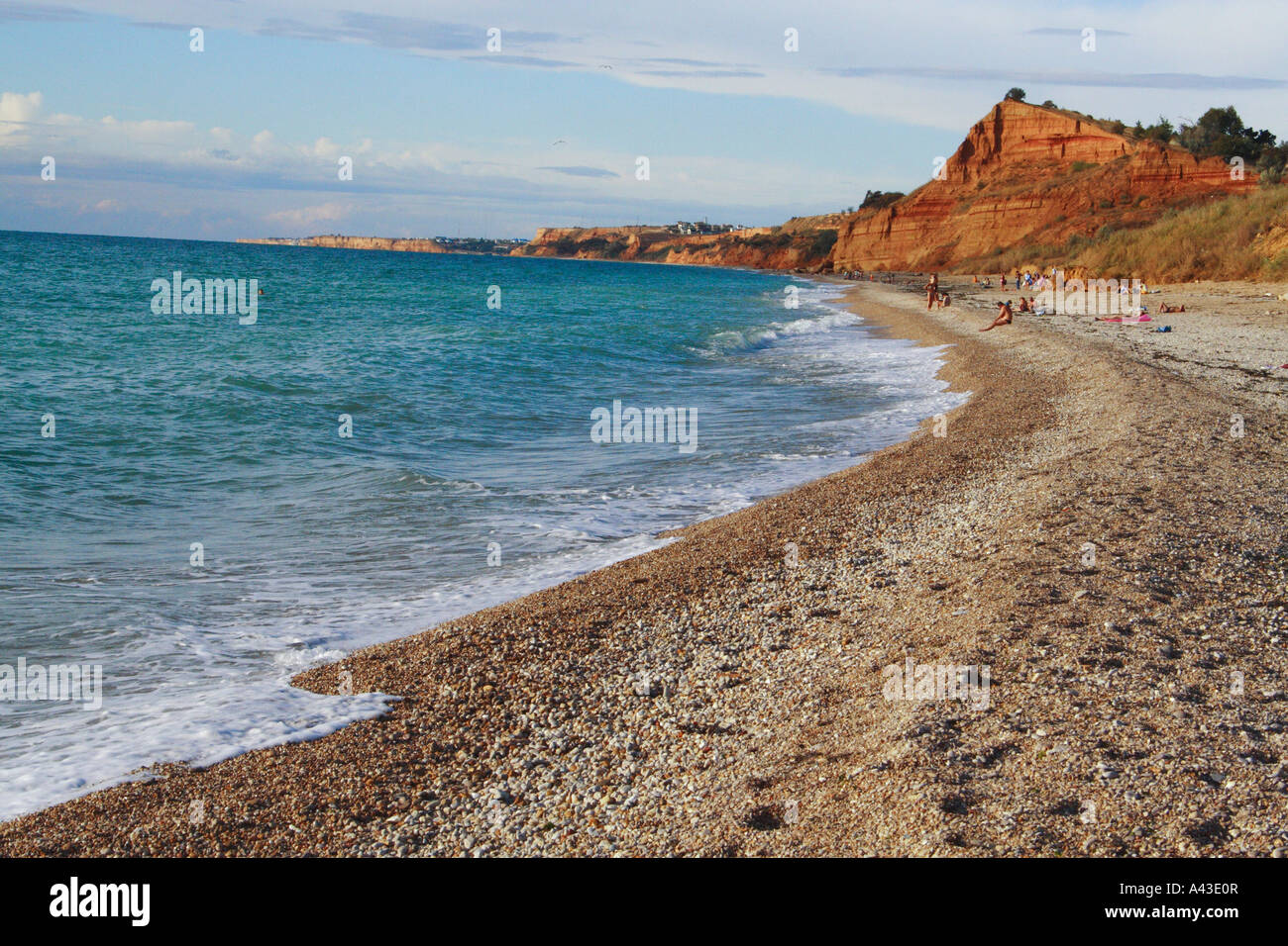 Beach in Lubimovka Sevastopol Crimea Ukraine Stock Photo