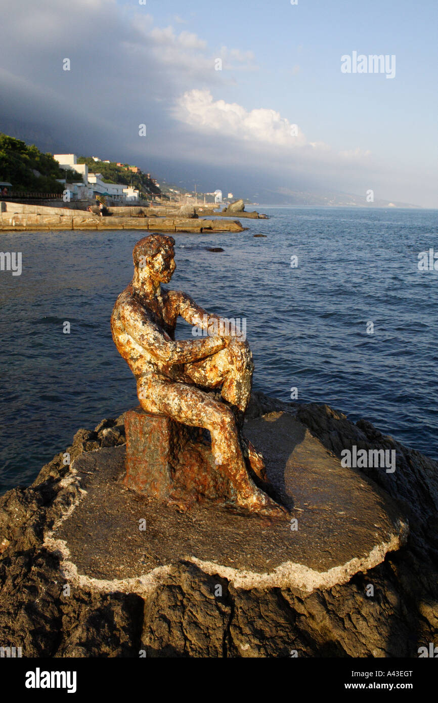 Old sculpture on the beach Foros Crimea Ukraine Stock Photo