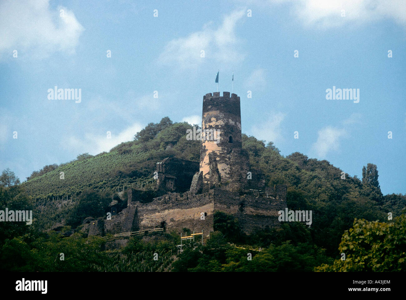 Furstenberg Castle in the Rhine Valley above Rheindiebach, Germany Stock Photo