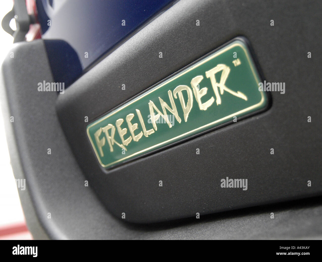 Land Rover Freelander name badge Stock Photo