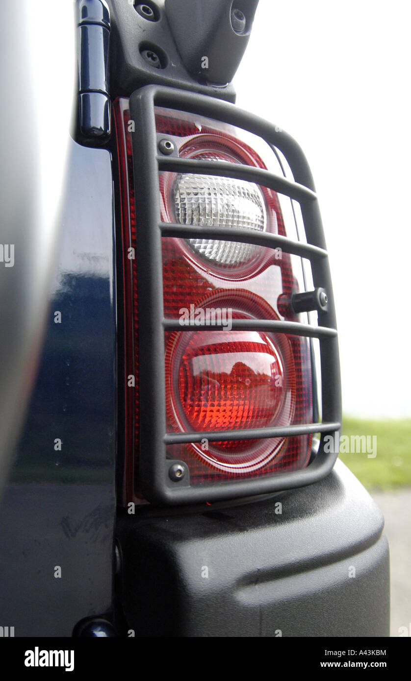 Land Rover Freelander rear light with protective grill Stock Photo