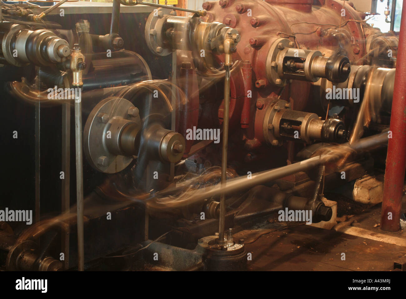 Steam engine mechanism in operation Stock Photo Alamy