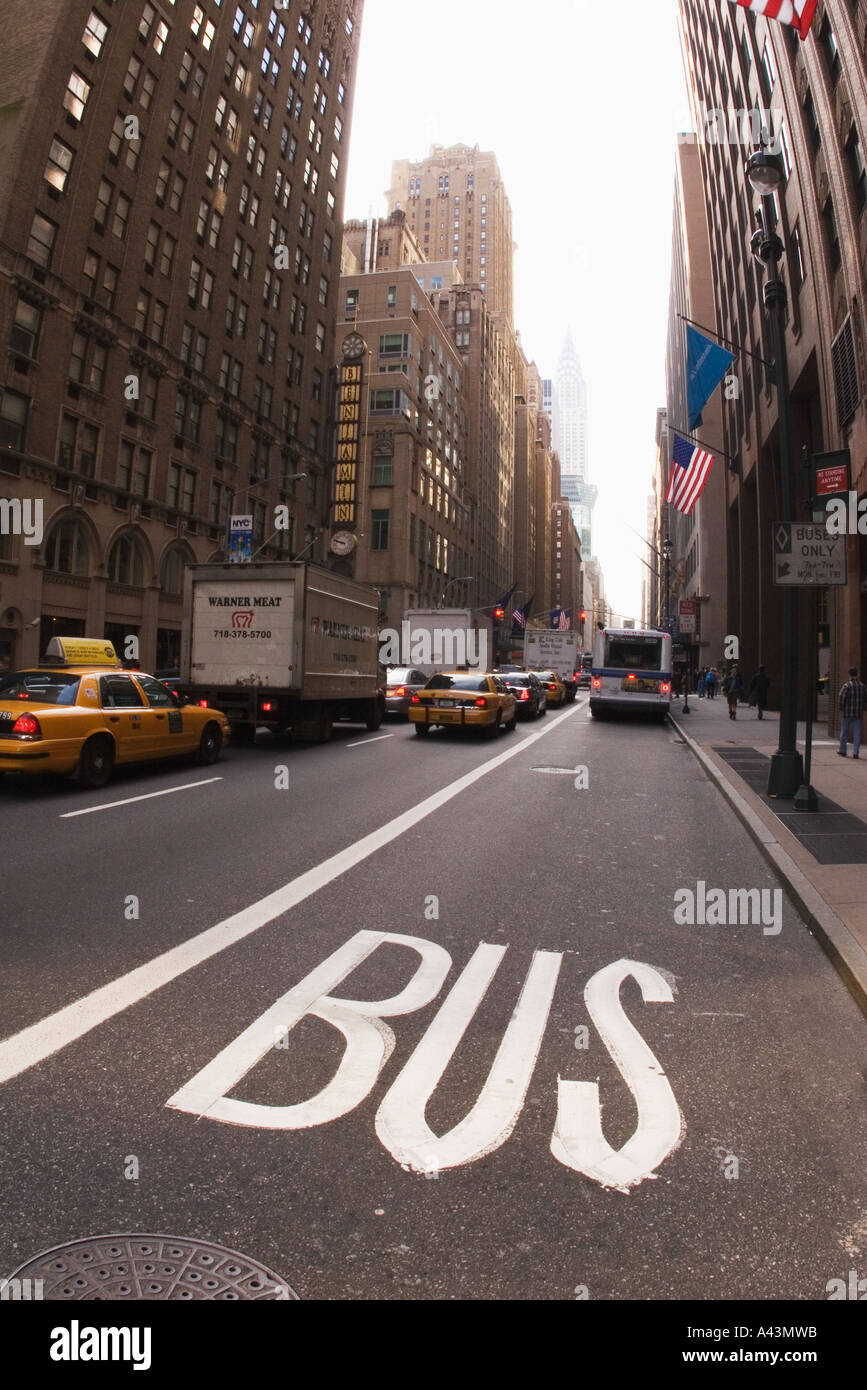 Buses Only Lane New York City Stock Photo Alamy