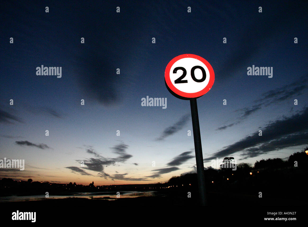 Speedsign Hayle Cornwall Stock Photo