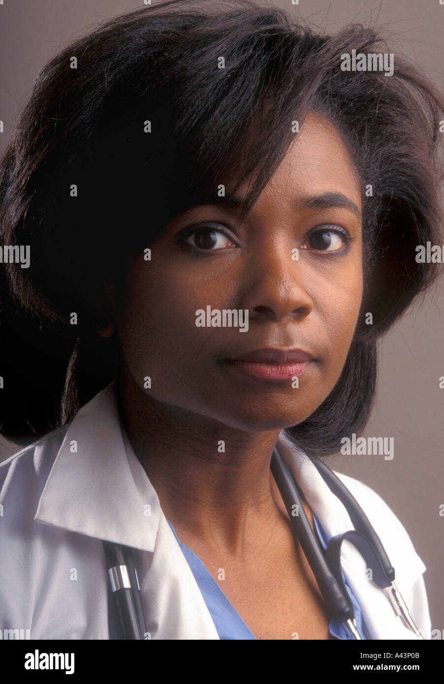 A young black female physician is a medical resident at a the Childrens