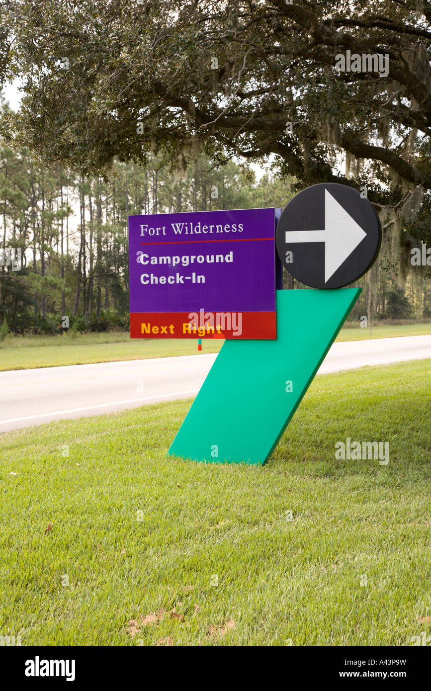 Sign Indicating Entrance To Fort Wilderness Resort At Walt Disney