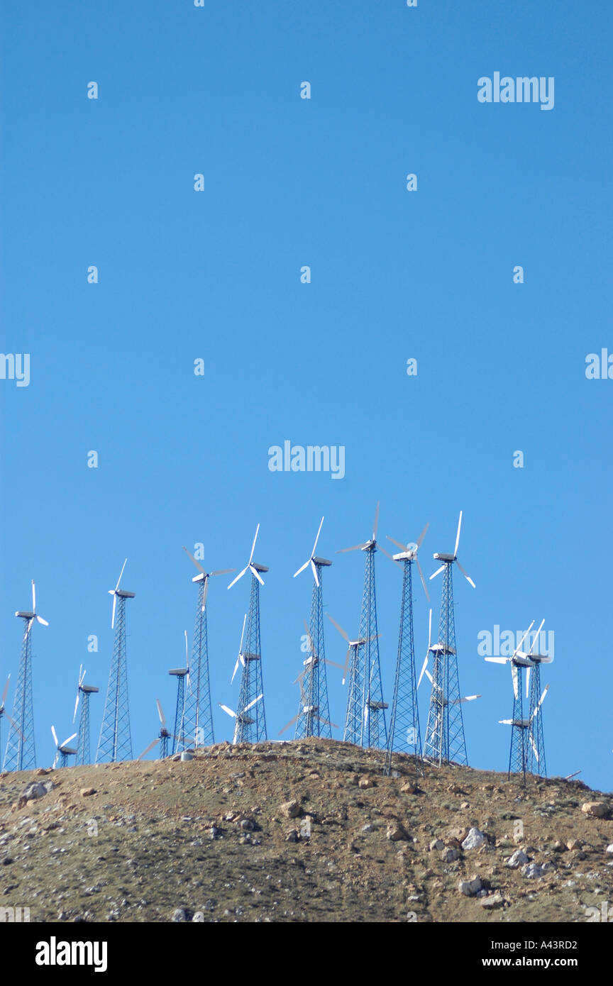 Wind generators in the California Mountains by Tehachapi in the