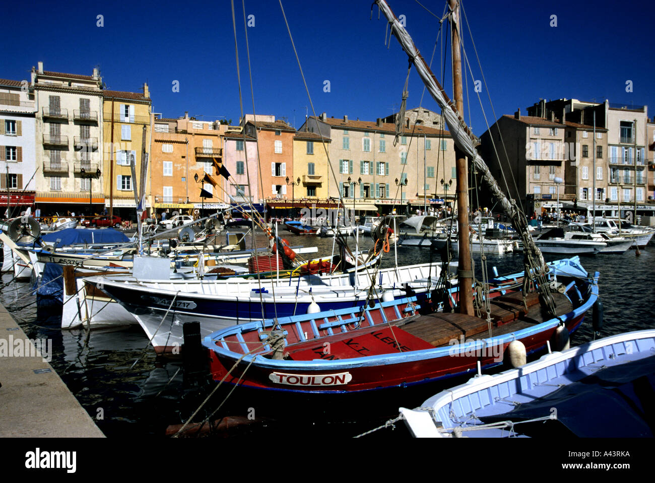 France Saint St Tropez Old Harbor Port French Riviera Stock Photo Alamy