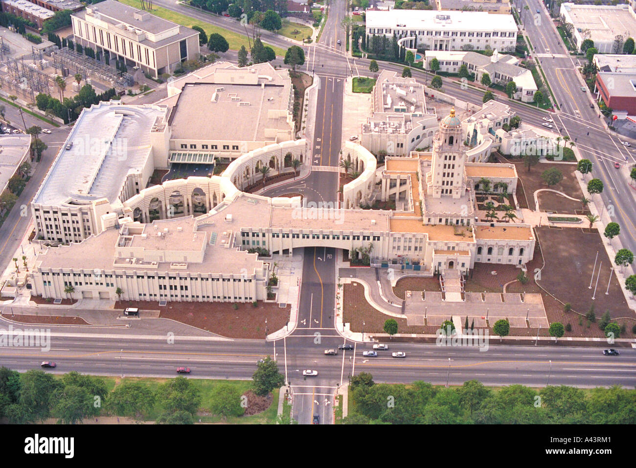 Aerial View of The Beverly Hills City Hall and Library, Beverly Hills