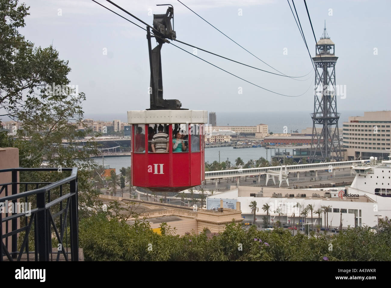 Barcelona Cable Car Stock Photo - Alamy