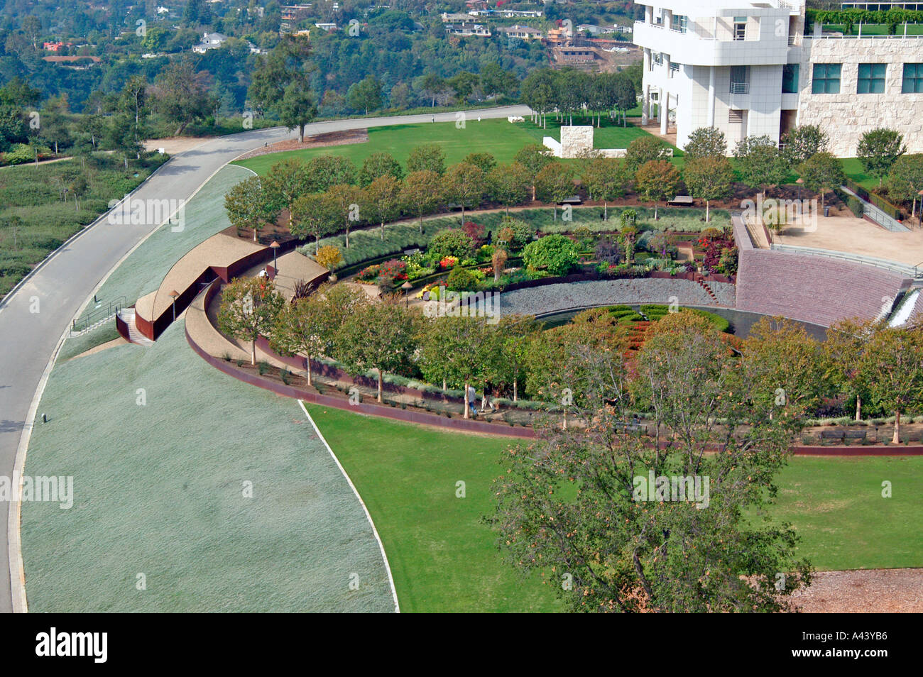 Garden of the Getty Center, Los Angeles California USA Stock Photo
