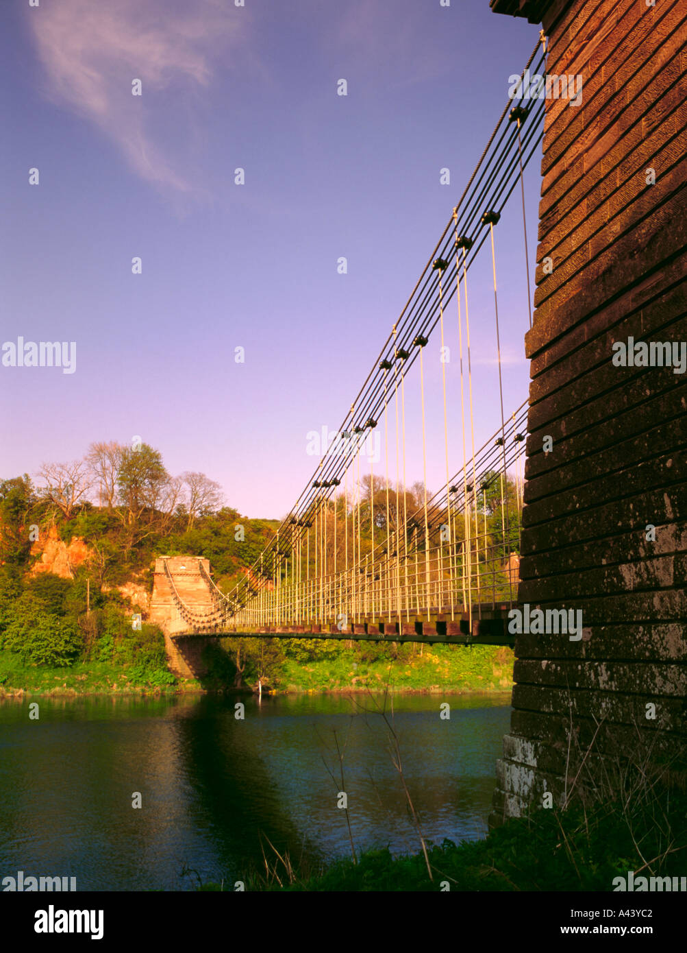 Union Suspension Bridge over River Tweed from the Scottish side