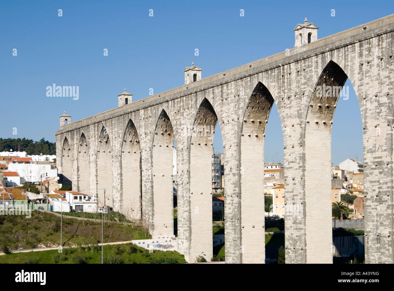 Aqueduct AQUEDUTO DAS AGUAS LIVRES Lisbon Portugal Stock Photo, Royalty ...