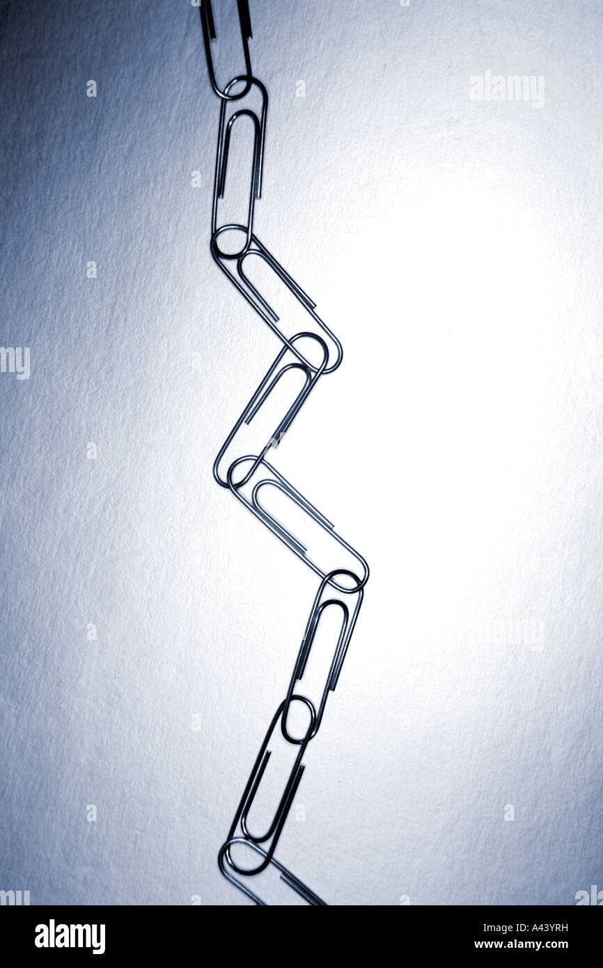 Paper clip chain Stock Photo Alamy