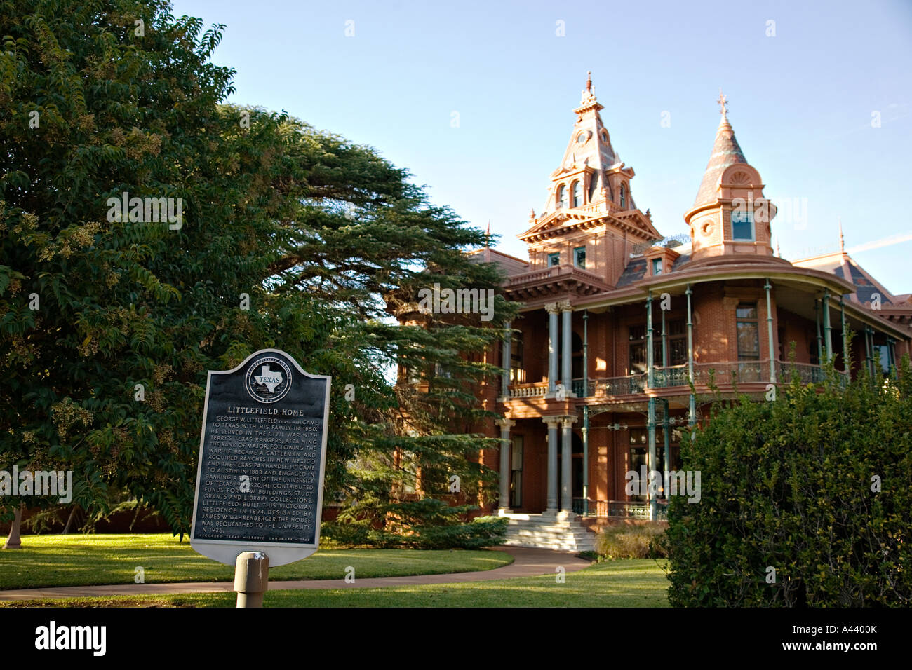 TEXAS Austin Plaque outside Littlefield Home Victorian home benefactor