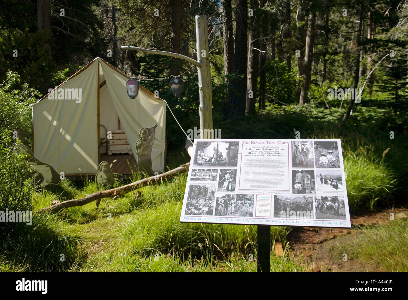 California Lake Tahoe Kinney Tent Cabin Display And Sign