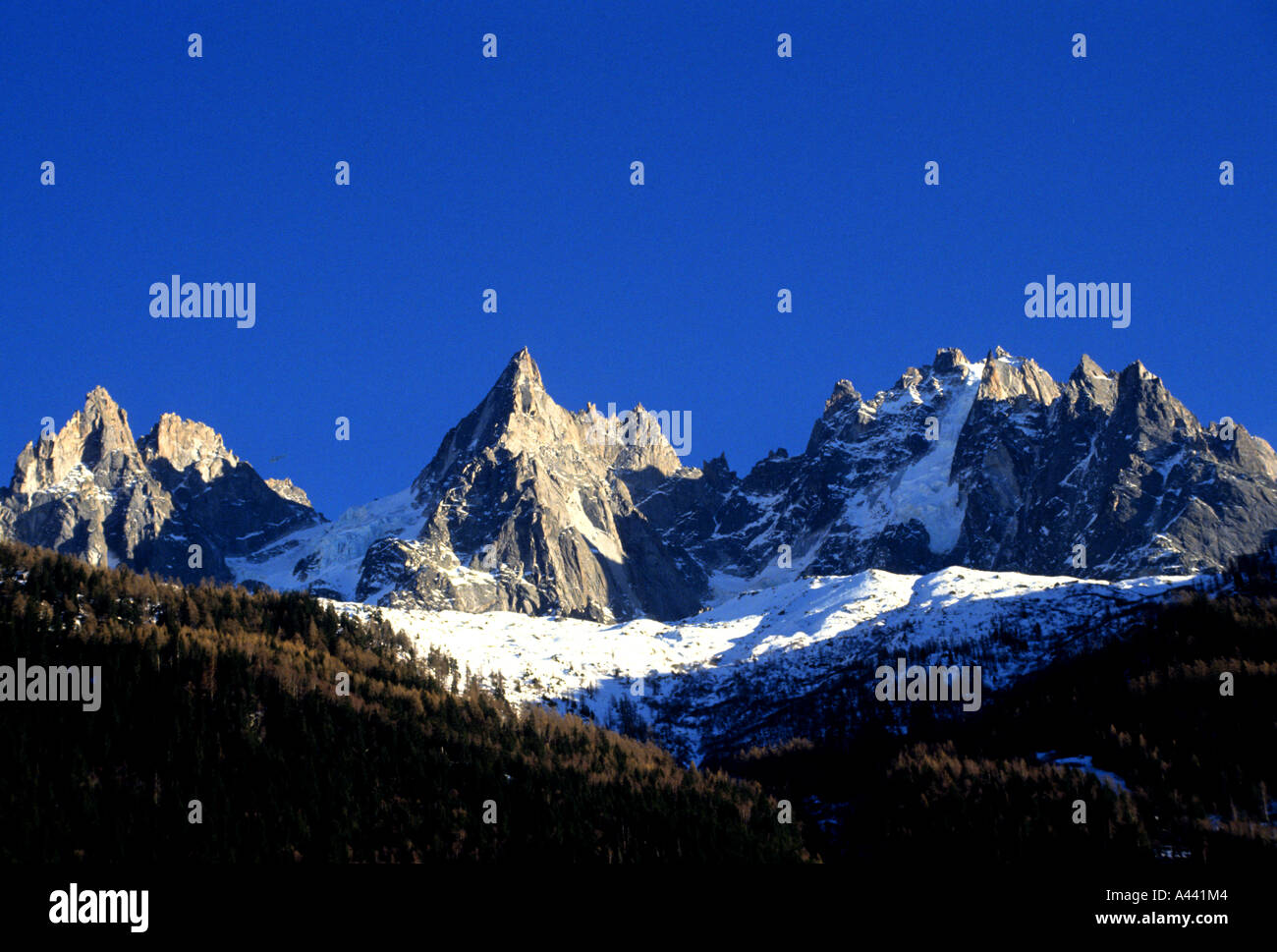 Snow alps Mont Blanc France French Mountain skiing Stock Photo