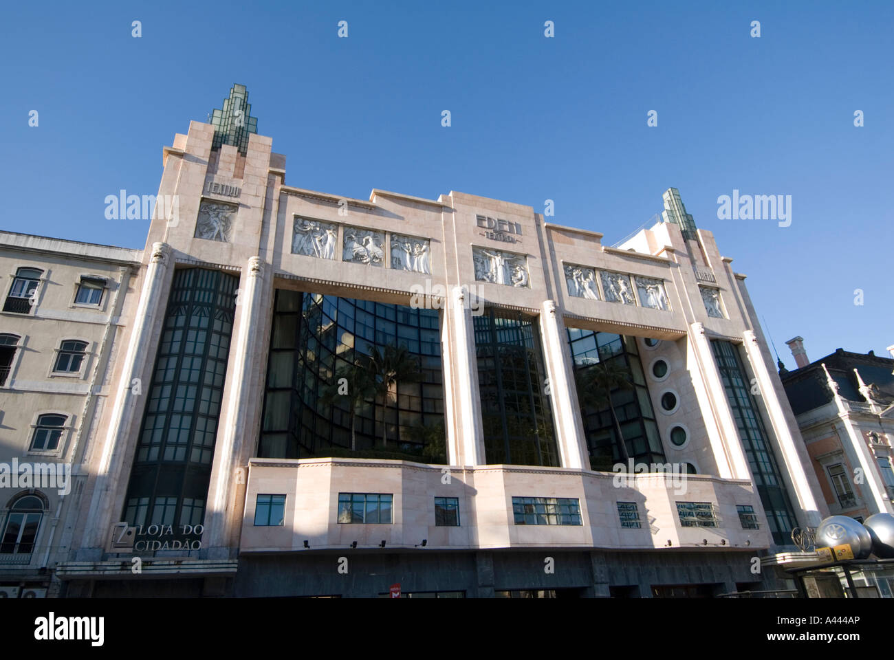 The old Art Deco cinema EDEN which is now a hotel appartment complex on AVENIDA DA LIBERDADE in Lisbon Portugal Stock Photo