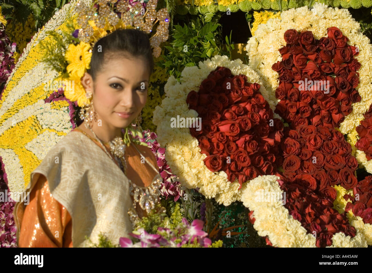 Beautiful Girl In Traditional Costume On The Sarawak Float At The ...