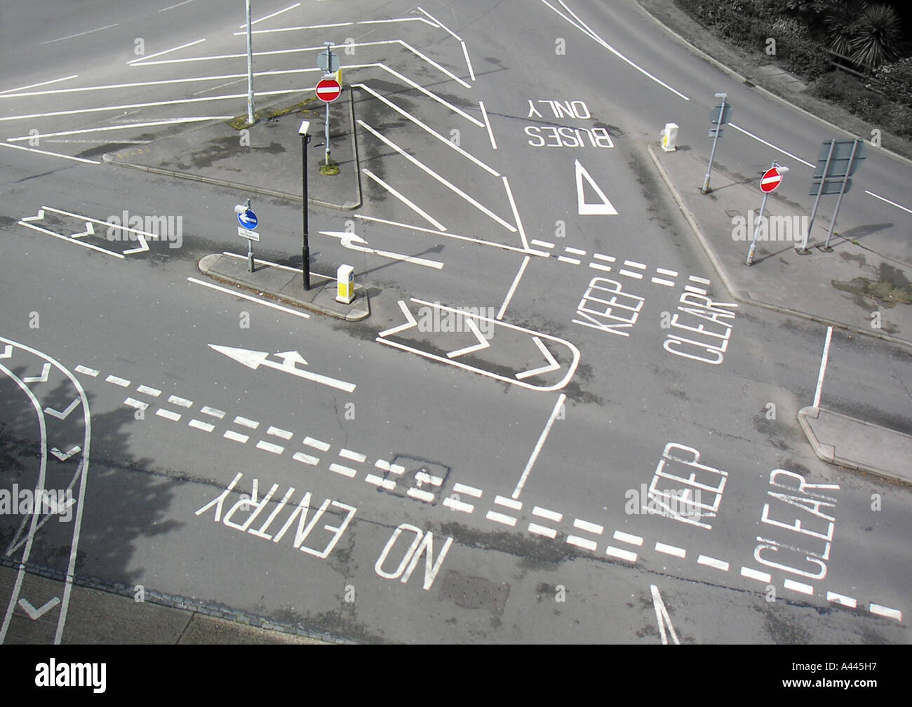 Road markings by the market multi story car park Chelmsford Essex Stock