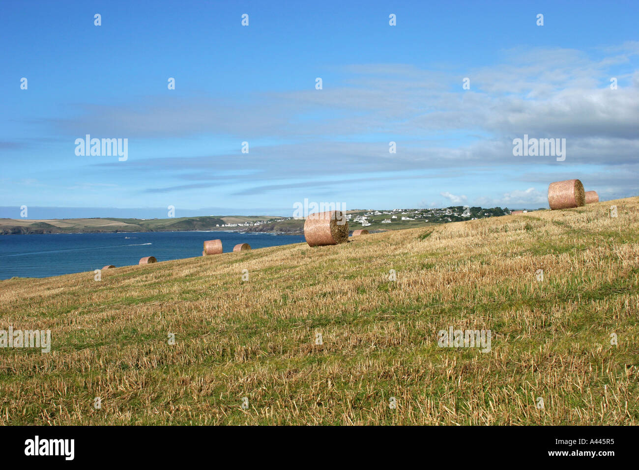 Rolls of haystacks on the field hi-res stock photography and images - Alamy