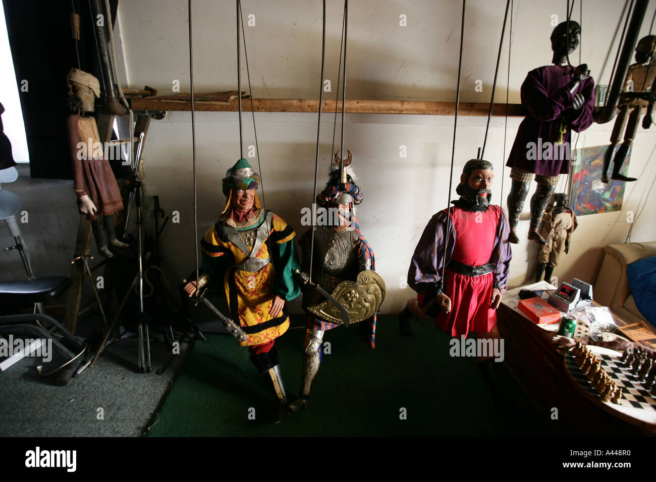 100 year old Sicilian handmade puppets in the Stony Creek Puppet House