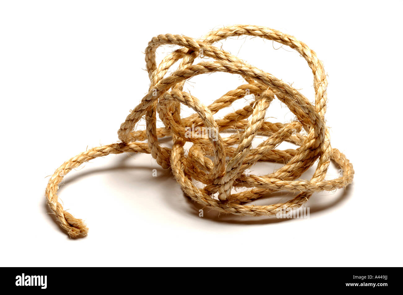Tangled piece of rope Stock Photo