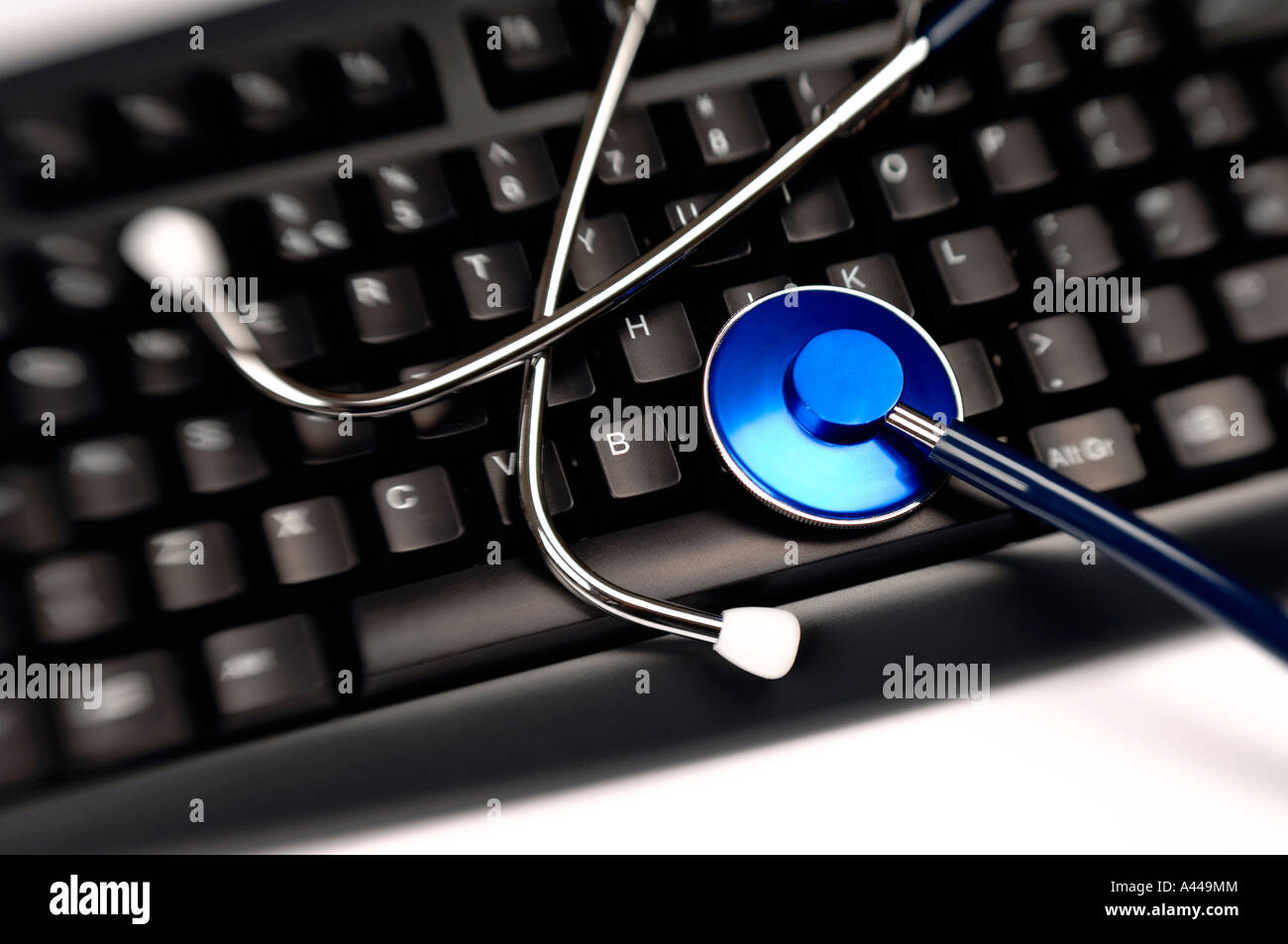 Stethoscope on computer keyboard Stock Photo - Alamy