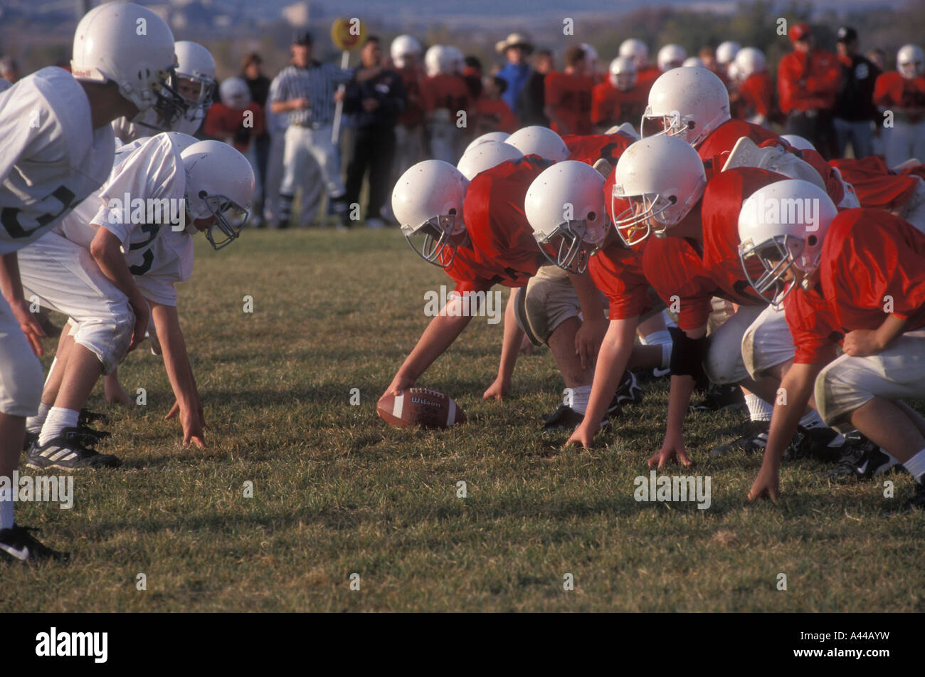 Junior high football game Stock Photo Alamy