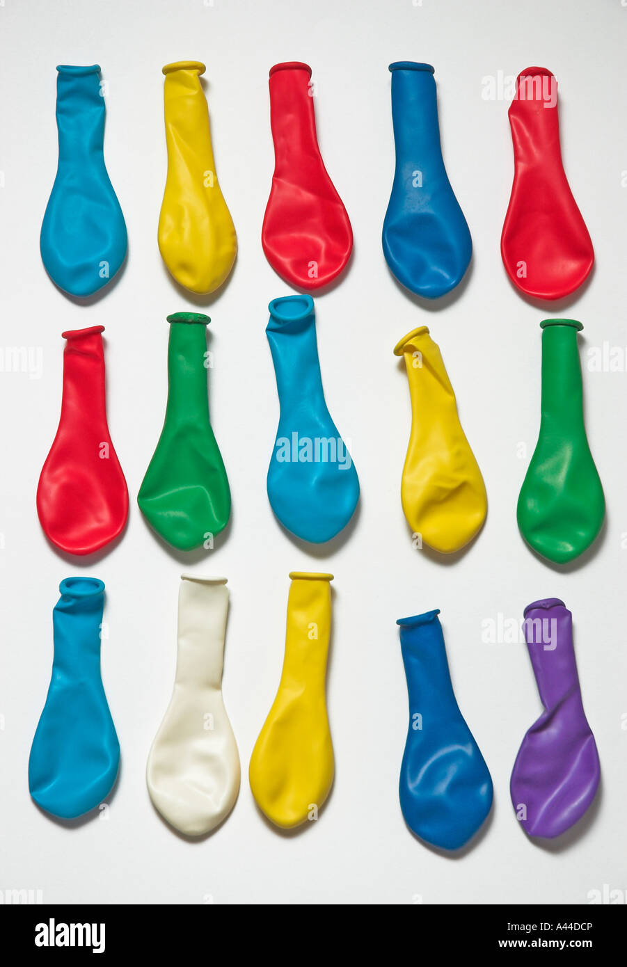 Multi coloured deflated party balloons Stock Photo Alamy