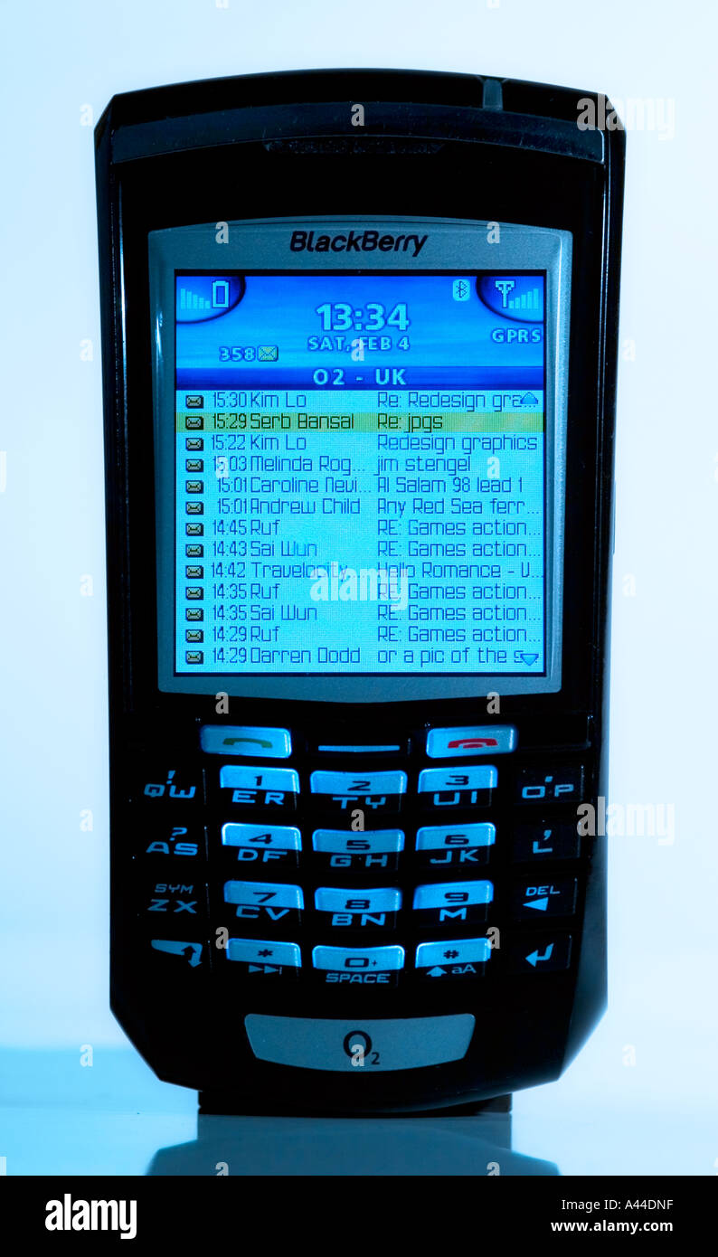 BlackBerry handheld portable communications device Stock Photo
