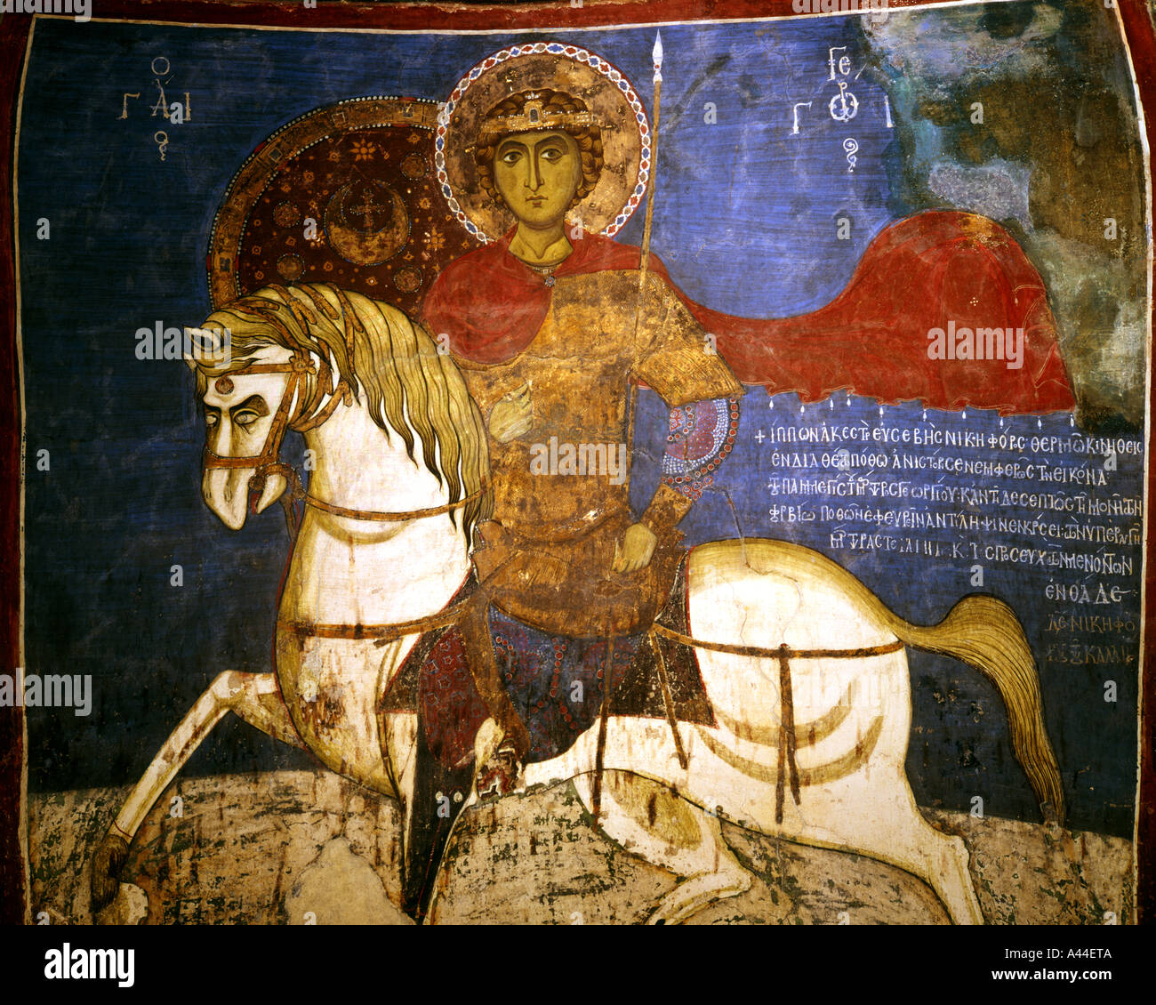CY - ASSINOU:  Byzantine fresco at Assinou Church Stock Photo