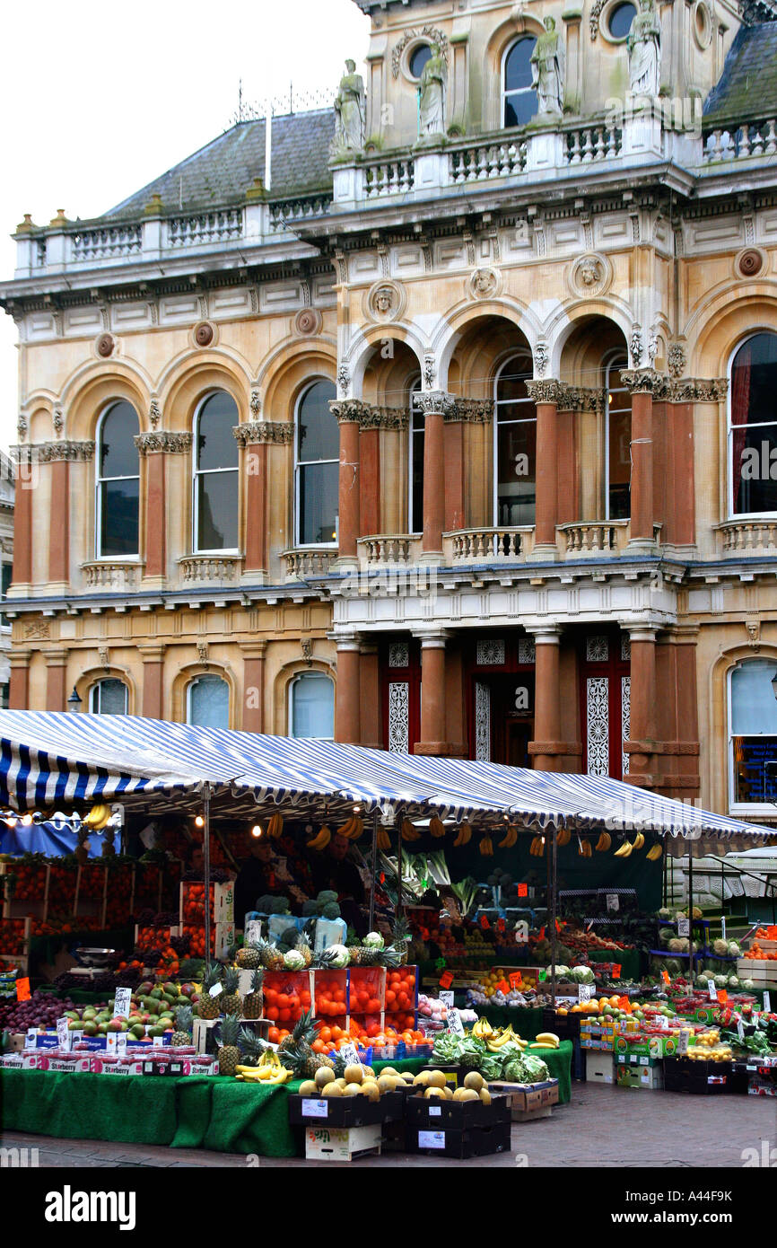 The three times weekly market on Cornhill at Ipswich Suffolk UK Stock Photo Alamy