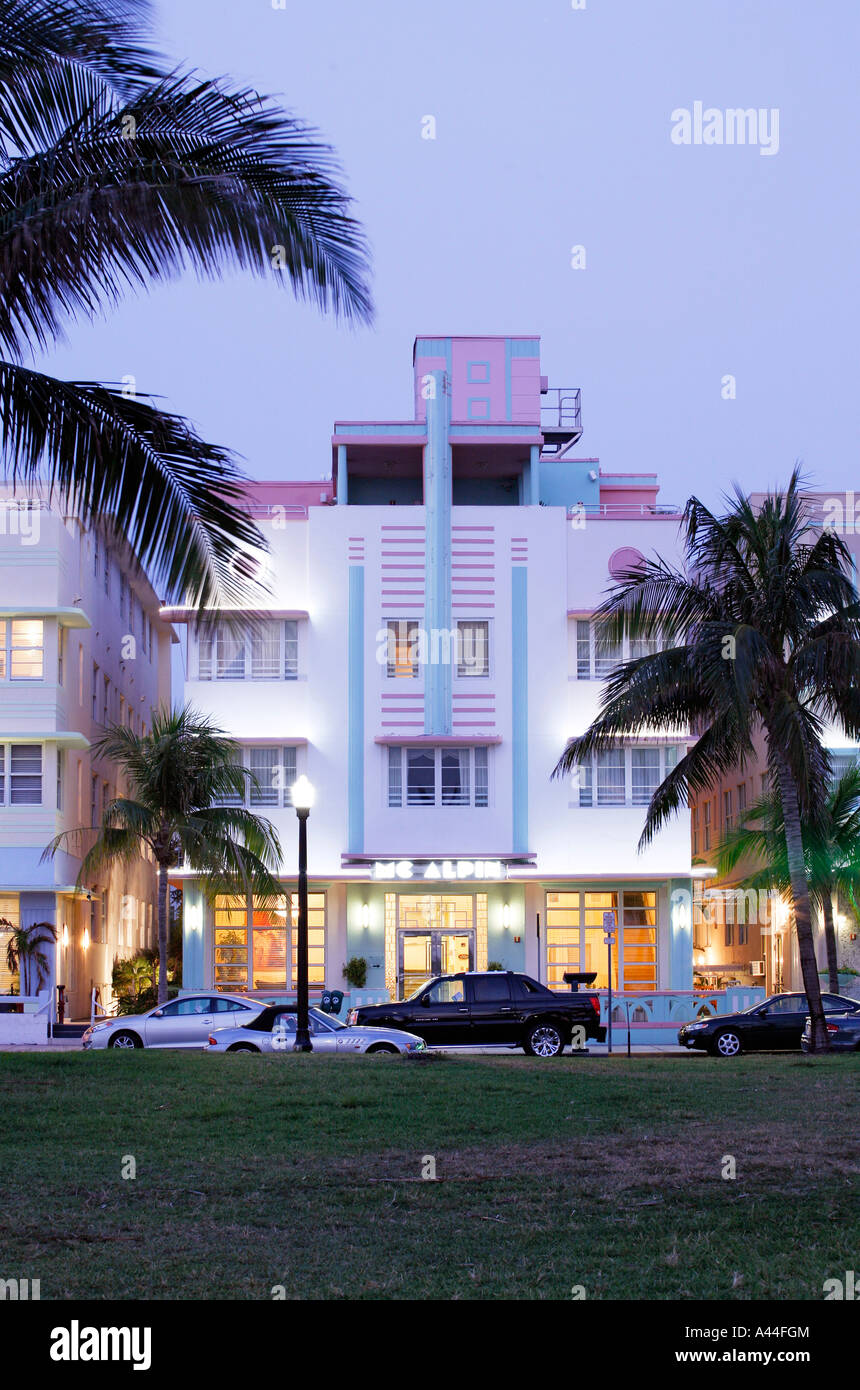 USA, Florida, MIAMI BEACH, Artdeco style hotels Stock Photo