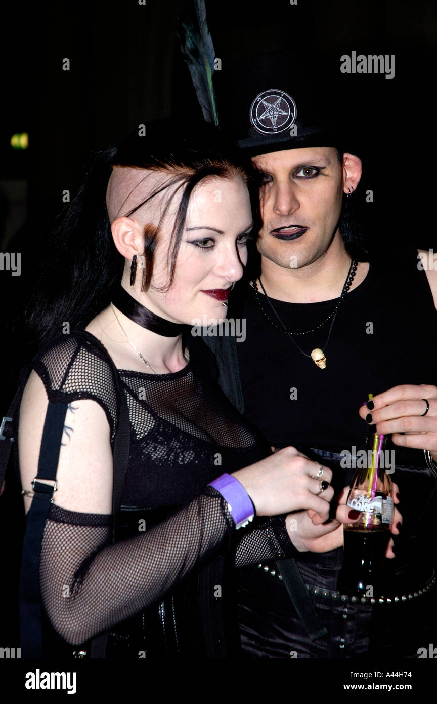 Goth couple at the Beyond the Veil III Goth Music Festival Stock Photo