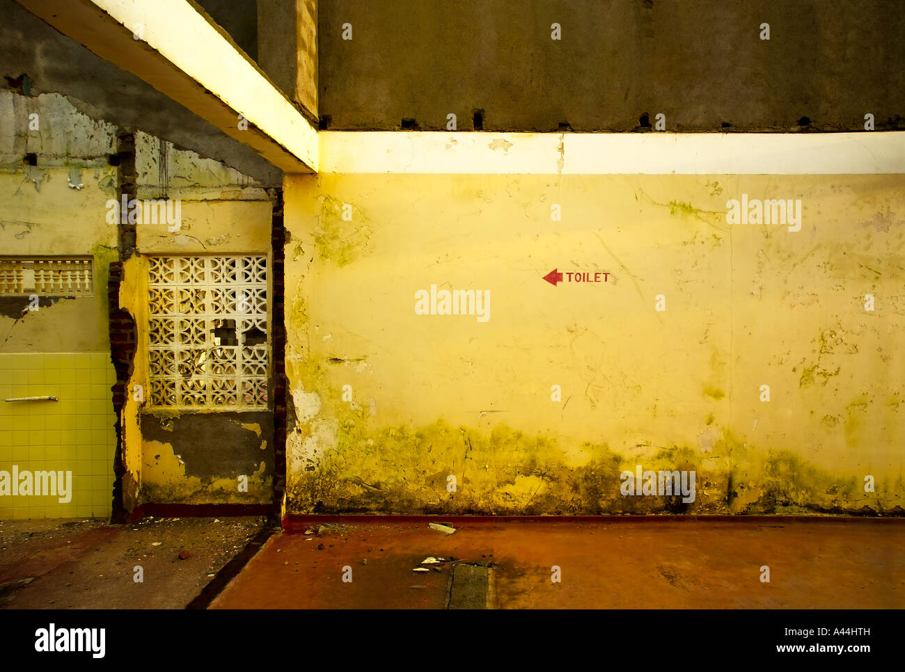 Ravaged wall Beruwela Beach, Sri lanka Stock Photo